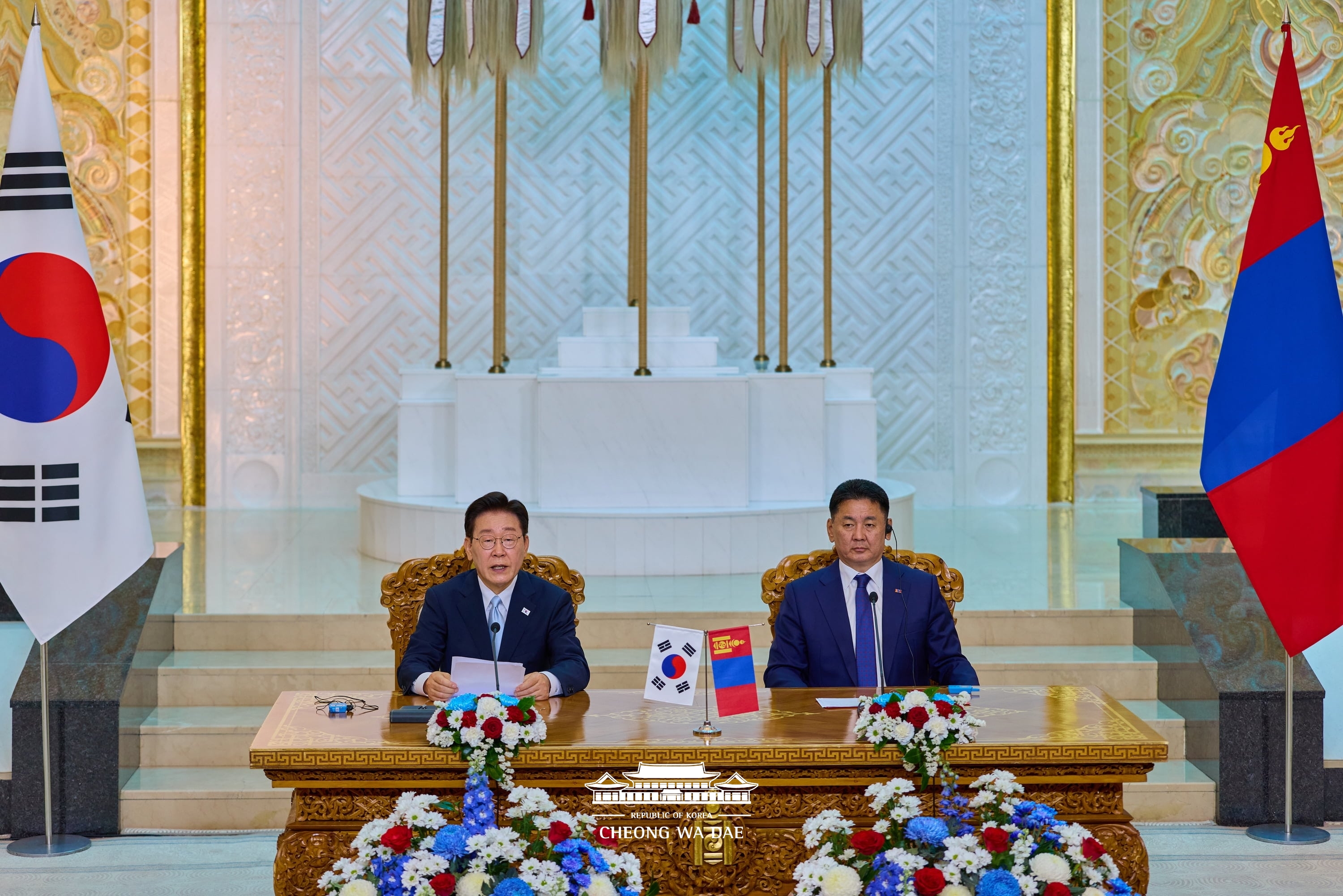 Press Statement by President Lee Jae Myung on the occasion of the Korea-Mongolia Summit