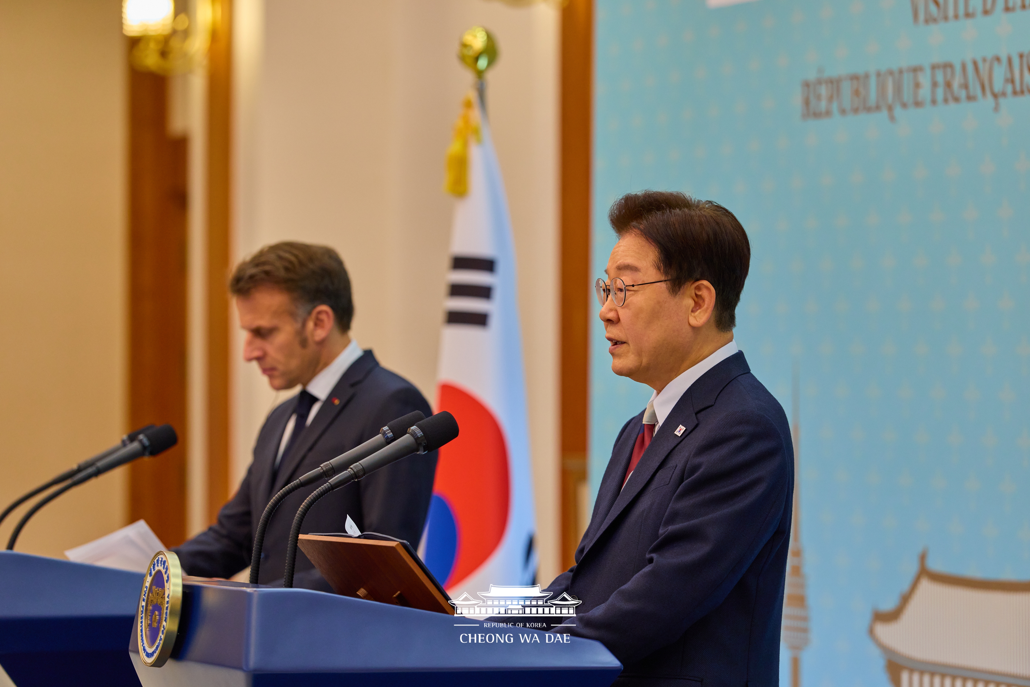 Joint Press Statement by President Lee Jae Myung  on the occasion of the Korea&ndash;France Summit